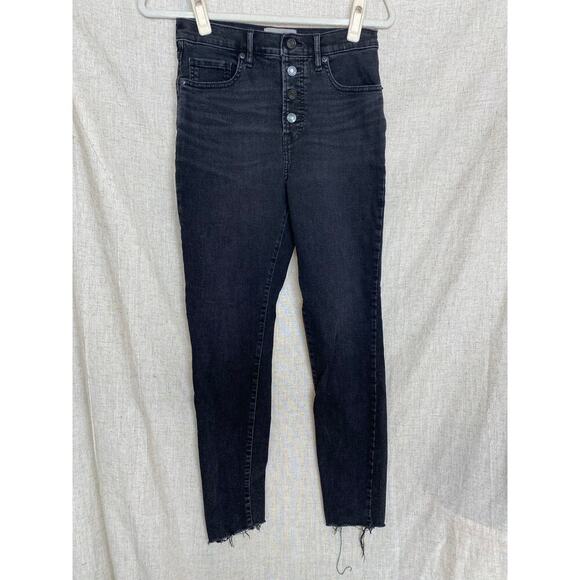 Everlane Black High Rise Authentic Stretch Skinny Exposed Buttons Jeans Size 29 - Picture 3 of 14